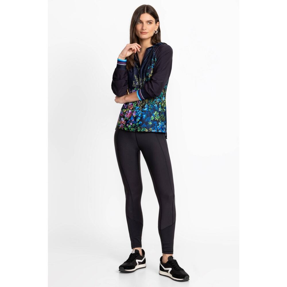 Johnny Was Active Bee Jacquard Leggings Black NWT Designer Athleisure Yoga Small